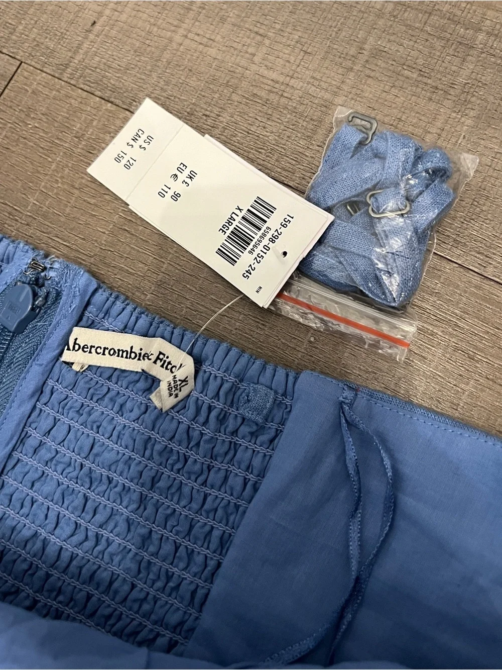 Abercrombie & Fitch Strapless Maxi Dress in Light Blue